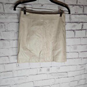 Faux Leather Cream Skirt